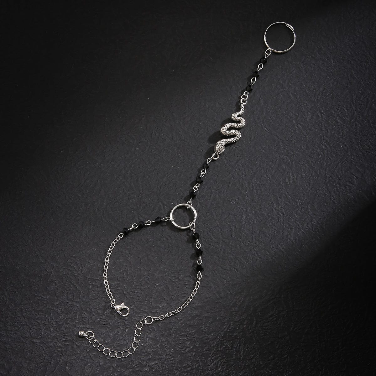 Boho Snake Finger Ring Chain Bracelet - ArtGalleryZen