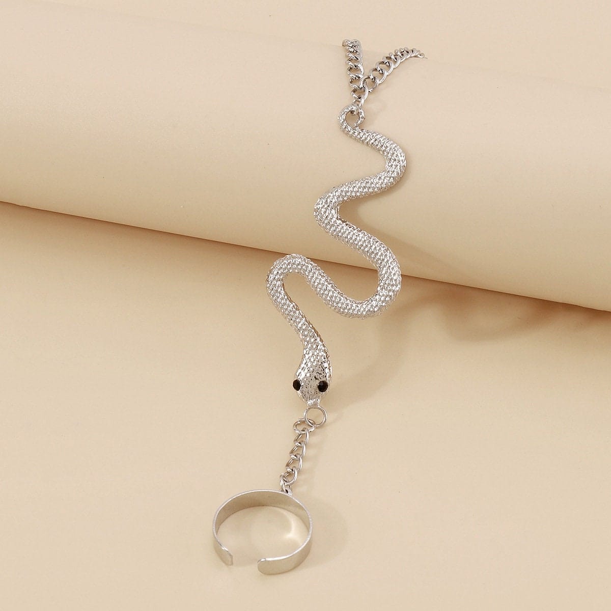 Boho Snake Finger Ring Chain Bracelet - ArtGalleryZen