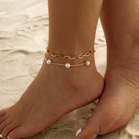 Thumbnail for Boho Stackable Pearl Chain Anklet Set - ArtGalleryZen