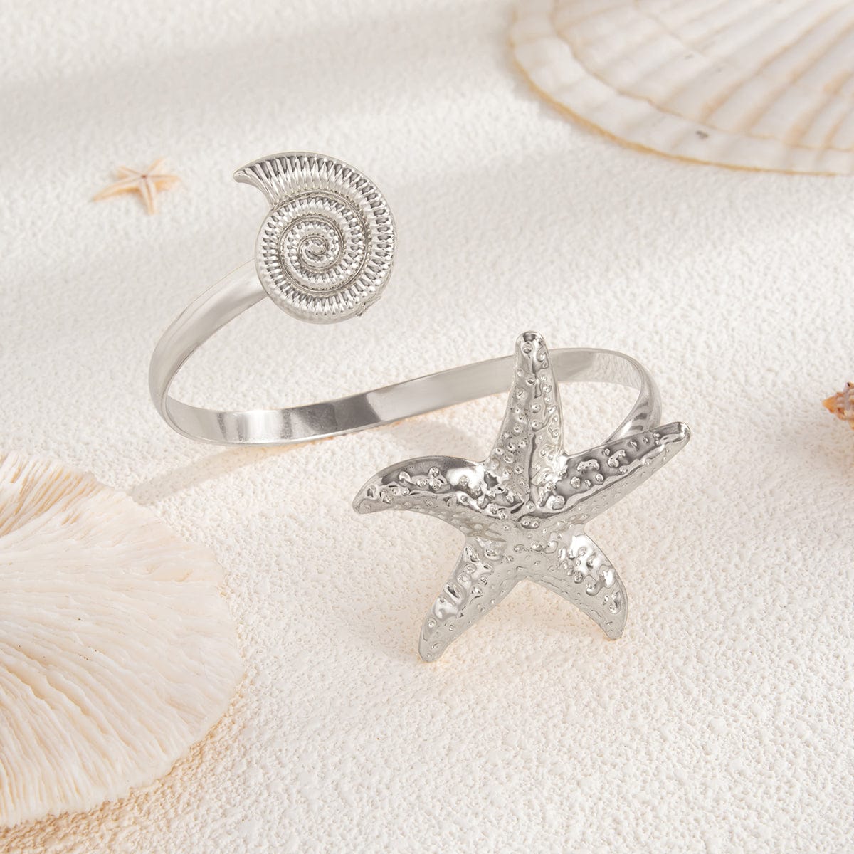Boho Starfish Conch Arm Cuff - ArtGalleryZen
