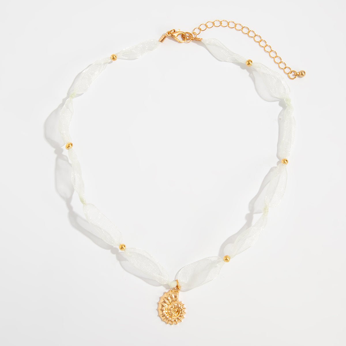 Boho Starfish Conch Shell Pendant Yarn Choker Necklace - ArtGalleryZen