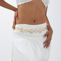 Thumbnail for Boho Textured Flower Hoop Waist Chain - ArtGalleryZen
