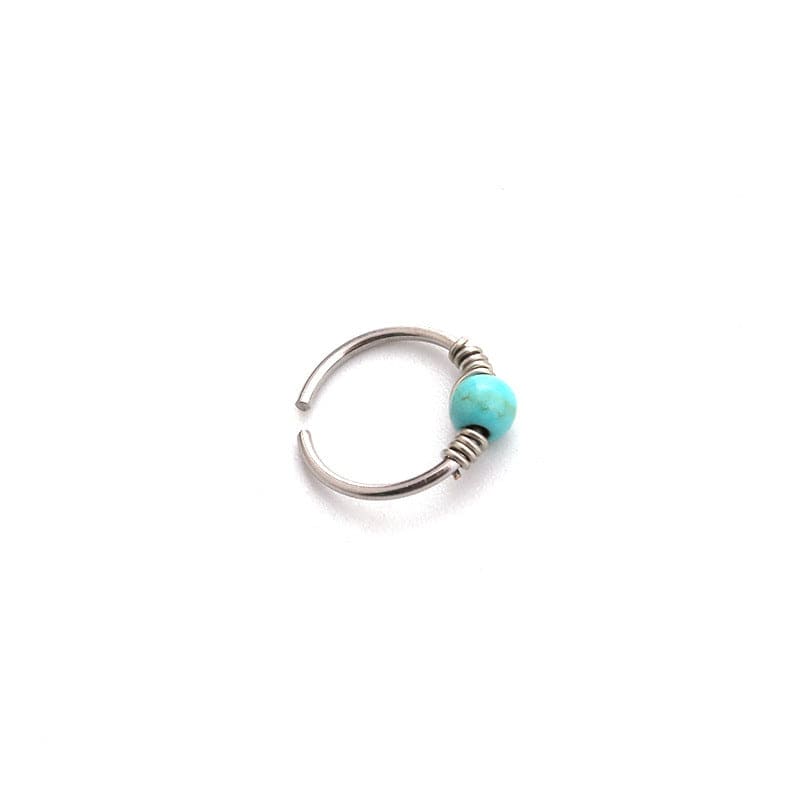 Boho Turquoise Stainless Steel Earring Nose Piercing Nose Hoop - ArtGalleryZen
