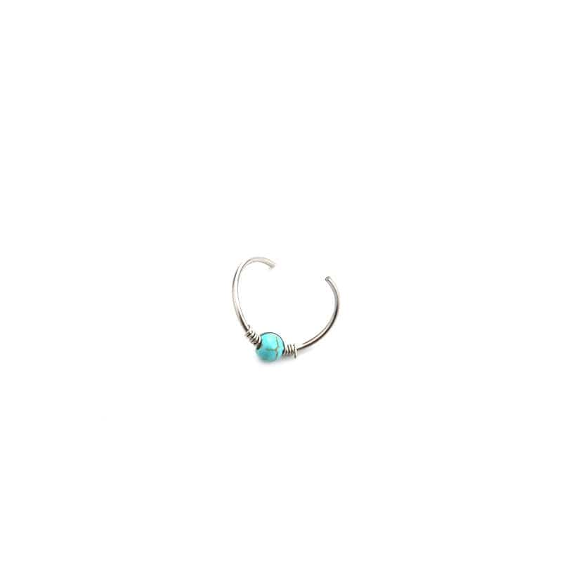 Boho Turquoise Stainless Steel Earring Nose Piercing Nose Hoop - ArtGalleryZen