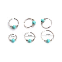 Thumbnail for Boho Turquoise Stainless Steel Earring Nose Piercing Nose Hoop - ArtGalleryZen