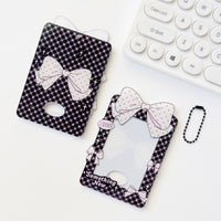 Thumbnail for Bowknot Polka Dots Kpop Keychain Acrylic Photocard Holder - ArtGalleryZen