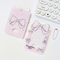 Thumbnail for Bowknot Polka Dots Kpop Keychain Acrylic Photocard Holder - ArtGalleryZen