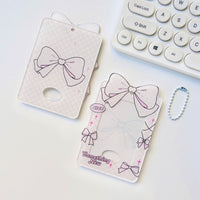 Thumbnail for Bowknot Polka Dots Kpop Keychain Acrylic Photocard Holder - ArtGalleryZen