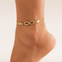 Thumbnail for Casual Rhinstone Inlaid Infinity Anklet - ArtGalleryZen