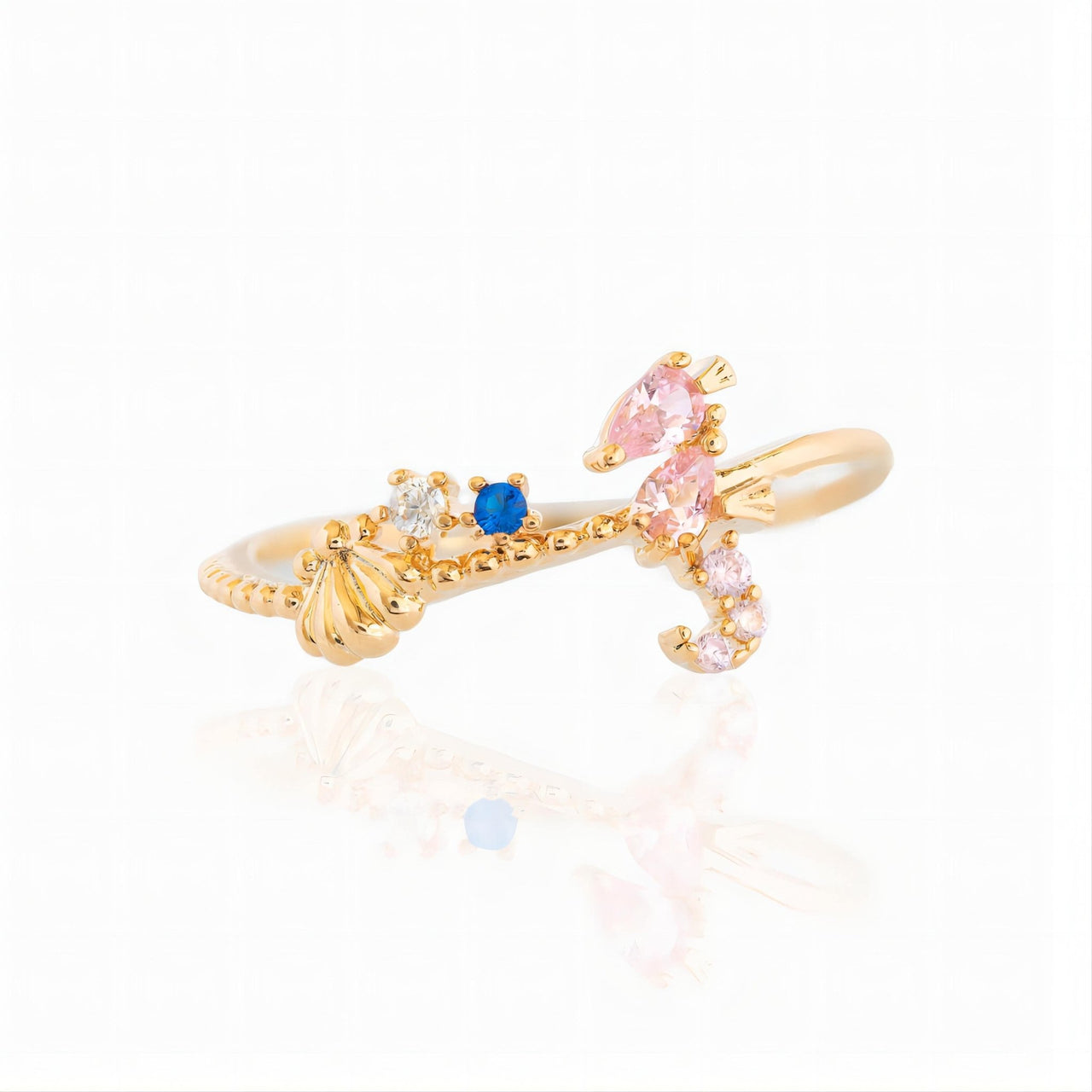 Chic 18K Gold Filled CZ Inlaid Aquarium Ring - ArtGalleryZen