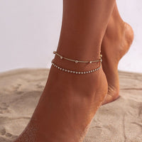 Thumbnail for Chic 2 Pieces Crystal Box Chain Stackable Anklet Set - ArtGalleryZen