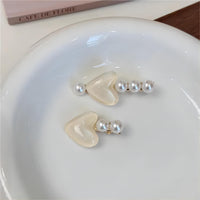 Thumbnail for Chic 2 Pieces Crystal Heart Pearl Hair Clips Set - ArtGalleryZen