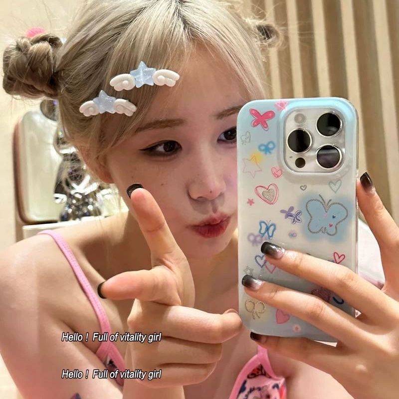 Chic 2 Pieces Star Angel Wings Hair Clips Set - ArtGalleryZen