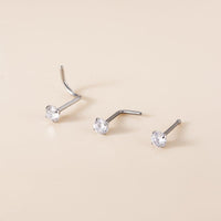 Thumbnail for Chic 3mm Cubic Zirconia Inlaid Titanium Nose Piercing Nose Stud - ArtGalleryZen