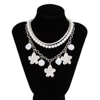 Thumbnail for Chic 3pcs Irregular Pearl Flower Tassel Herringbone Chain Necklace Set - ArtGalleryZen