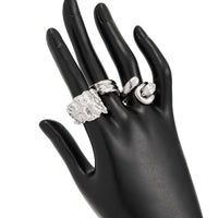 Thumbnail for Chic 3pcs Rhinestone Inlaid Chunky Pleated Ring Set - ArtGalleryZen