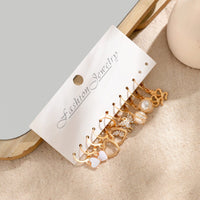 Thumbnail for Chic 5 Pairs Heart Butterfly Snake Pearl Dangle Earrings Set - ArtGalleryZen
