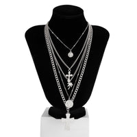 Thumbnail for Chic 5pcs Cross Round Disk Coconut Tree Pendant Necklace Set - ArtGalleryZen