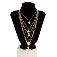 Thumbnail for Chic 5pcs Cross Round Disk Coconut Tree Pendant Necklace Set - ArtGalleryZen