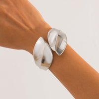 Thumbnail for Chic Abstract Leaf Wide Cuff Bangle Bracelet - ArtGalleryZen