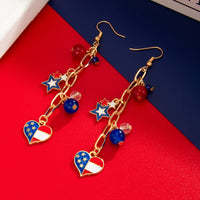 Thumbnail for Chic American Flag Element Heart Star Pendant Necklace Bracelet Earrings - ArtGalleryZen