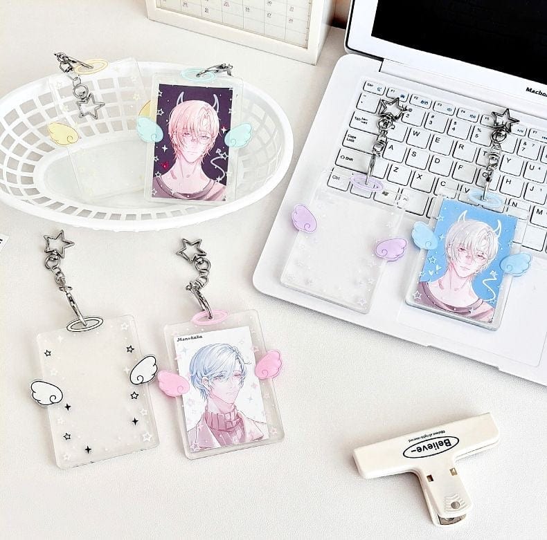 Chic Angel Kpop Keychain Acrylic Photocard Holder - ArtGalleryZen