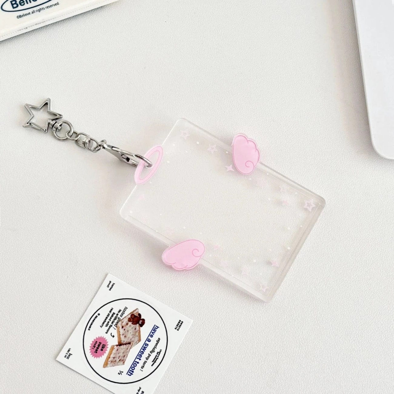 Chic Angel Kpop Keychain Acrylic Photocard Holder - ArtGalleryZen