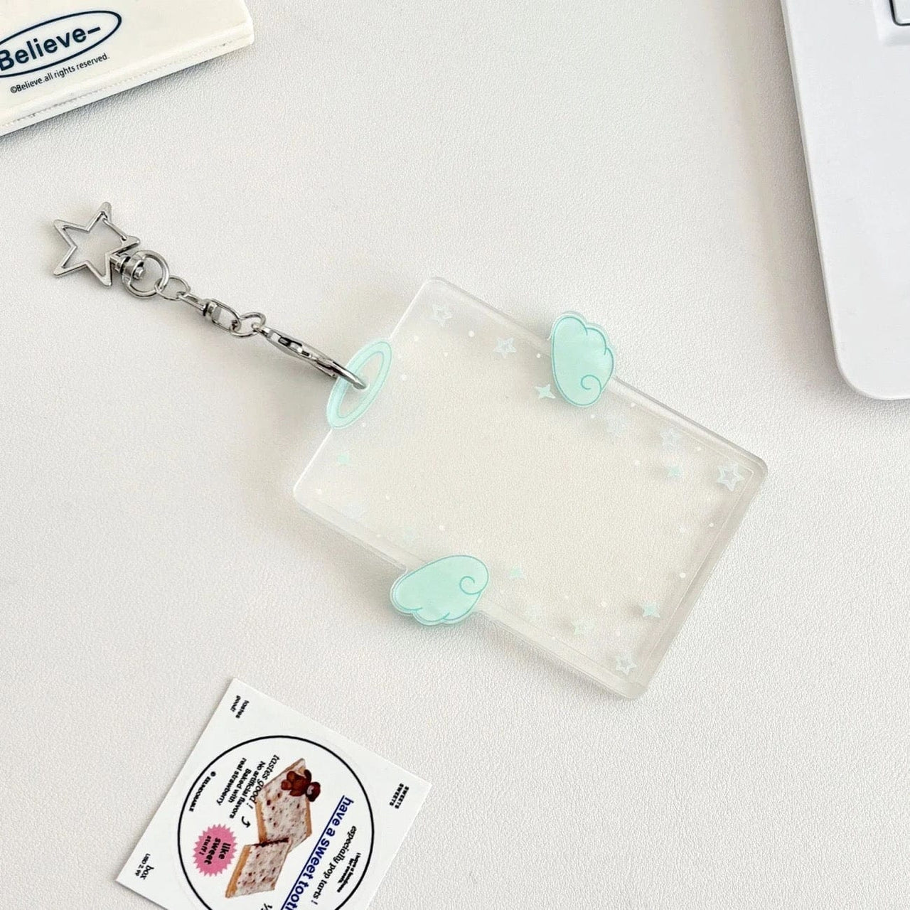 Chic Angel Kpop Keychain Acrylic Photocard Holder - ArtGalleryZen