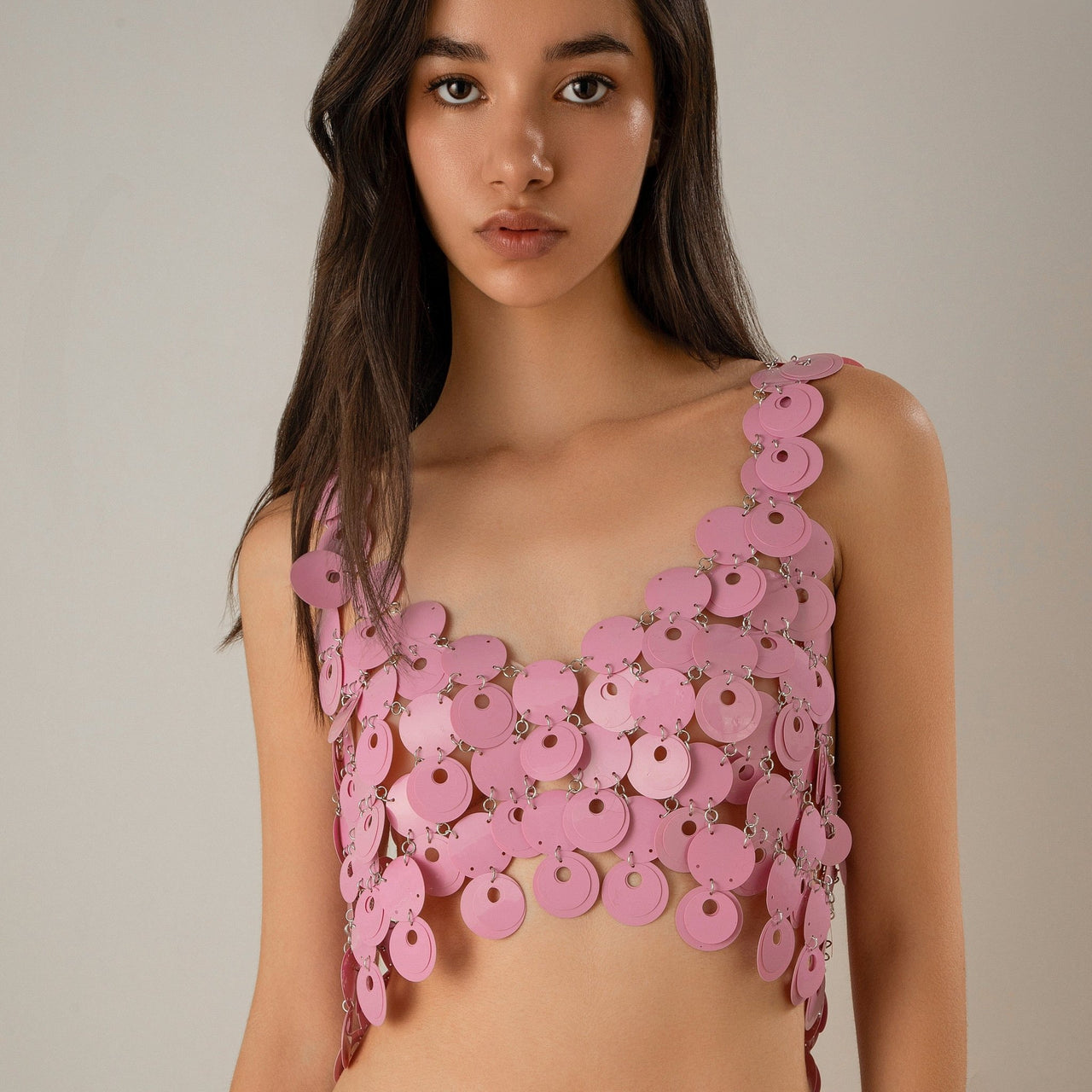 Chic Backless Colorful Sequins Body Chain Bra - ArtGalleryZen