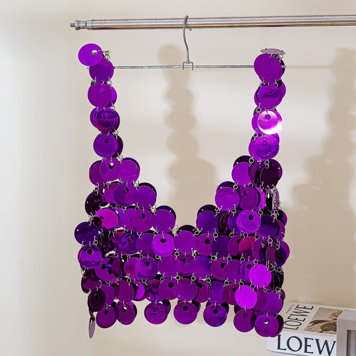 Chic Backless Colorful Sequins Body Chain Bra - ArtGalleryZen