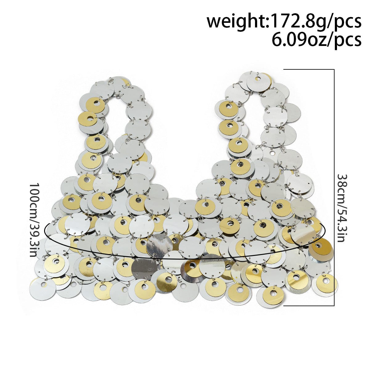 Chic Backless Colorful Sequins Body Chain Bra - ArtGalleryZen