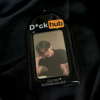 Thumbnail for Chic Black and Orange Kpop Idol Keychain Photocard Holder - ArtGalleryZen