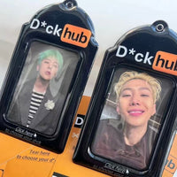 Thumbnail for Chic Black and Orange Kpop Idol Keychain Photocard Holder - ArtGalleryZen