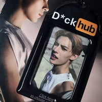 Thumbnail for Chic Black and Orange Kpop Idol Keychain Photocard Holder - ArtGalleryZen