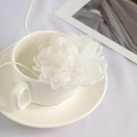 Thumbnail for Chic Black White Flower Wax Cord String Choker Necklace - ArtGalleryZen