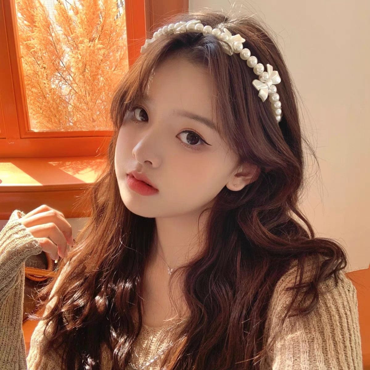 Chic Bowknot Pearl Hair Band - ArtGalleryZen