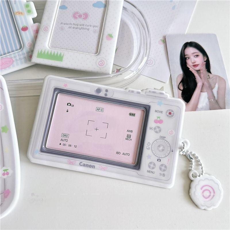 Chic Camera Phone Shaped Kpop Keychain Photocard Holder - ArtGalleryZen