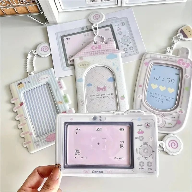 Chic Camera Phone Shaped Kpop Keychain Photocard Holder - ArtGalleryZen