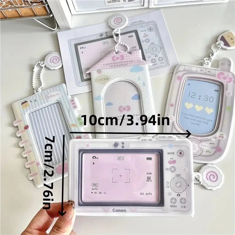 Chic Camera Phone Shaped Kpop Keychain Photocard Holder - ArtGalleryZen
