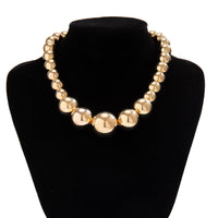Thumbnail for Chic Chunky Gold Silver Tone Ball Chain Necklace - ArtGalleryZen