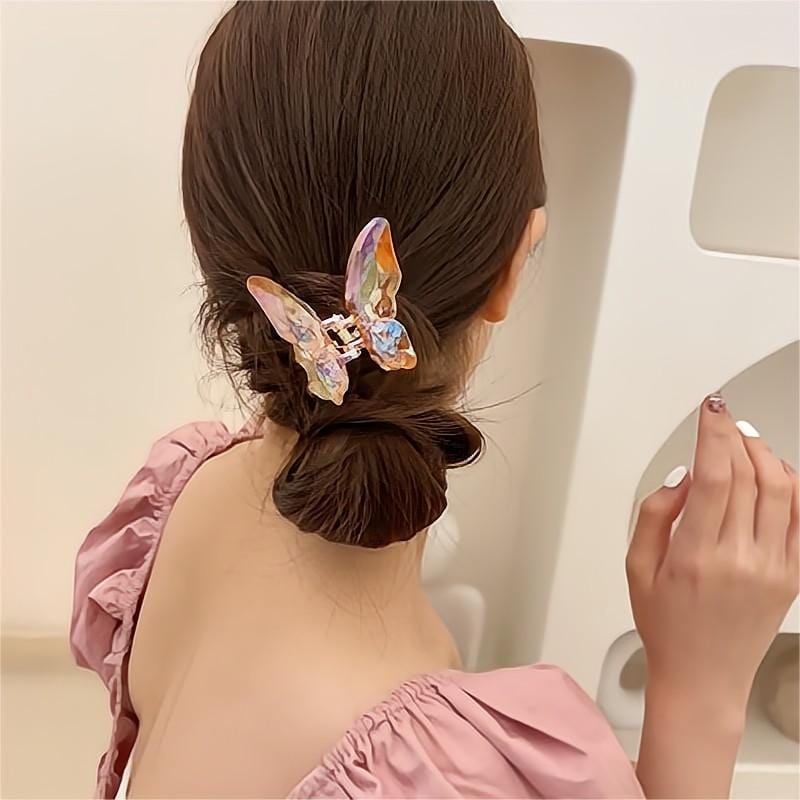 Chic Colorful Butterfly Chignon Claw Clip Hair Clip - ArtGalleryZen