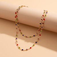 Thumbnail for Chic Colorful Crystal Long Chain Y Necklace - ArtGalleryZen