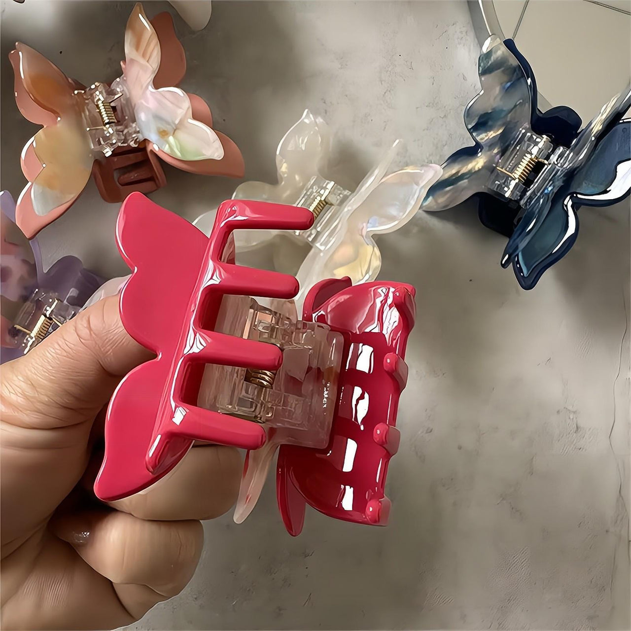 Chic Colorful Duo Butterfly Chignon Claw Clip Hair Clip - ArtGalleryZen