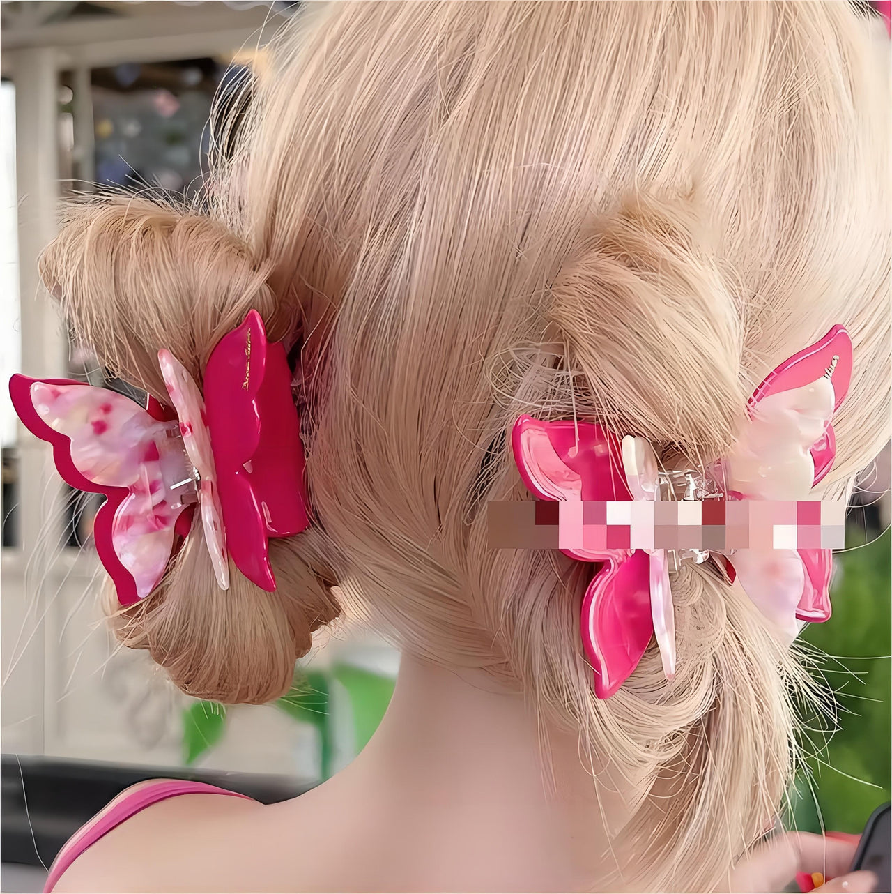 JAPANESE hair accessory – ornamental hair clip: Glamorous kimono pattern  Camellia “Tsubaki”