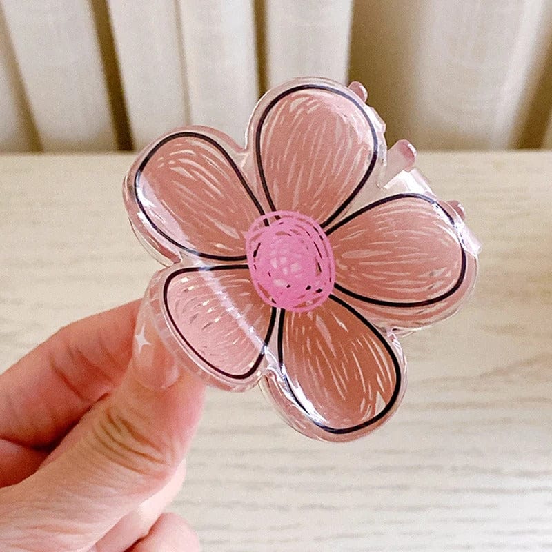 Chic Colorful Hand-drawn Painting Flower Hair Claw Clip - ArtGalleryZen