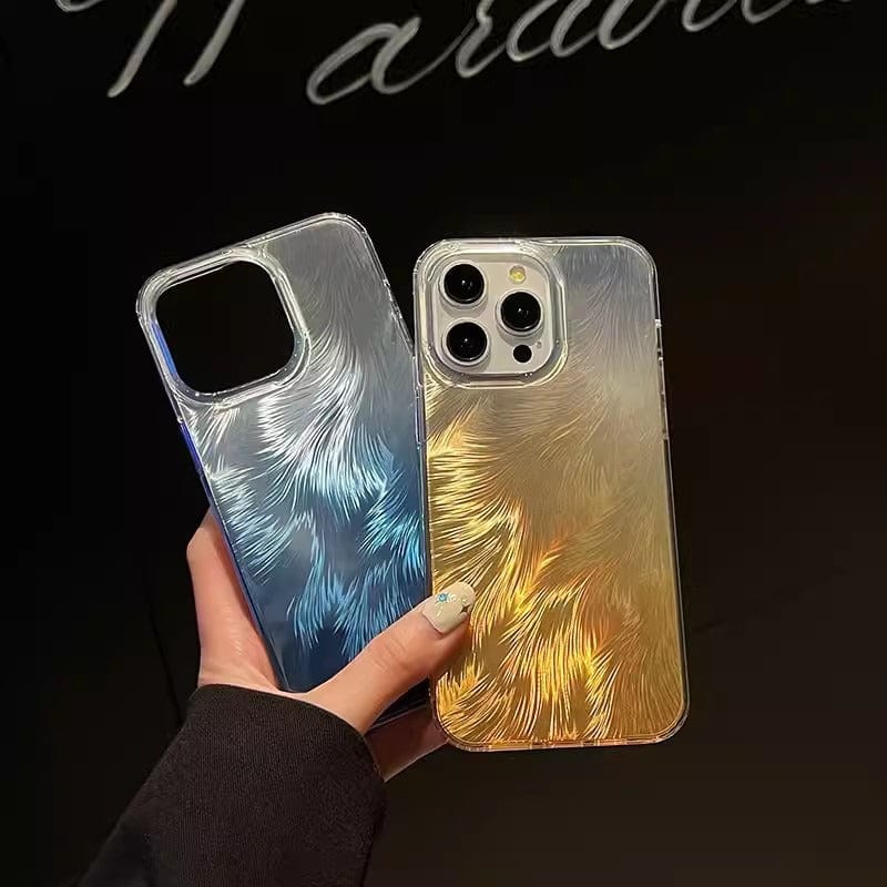 Chic Colorful Laser Feather Pattern iPhone Case - ArtGalleryZen