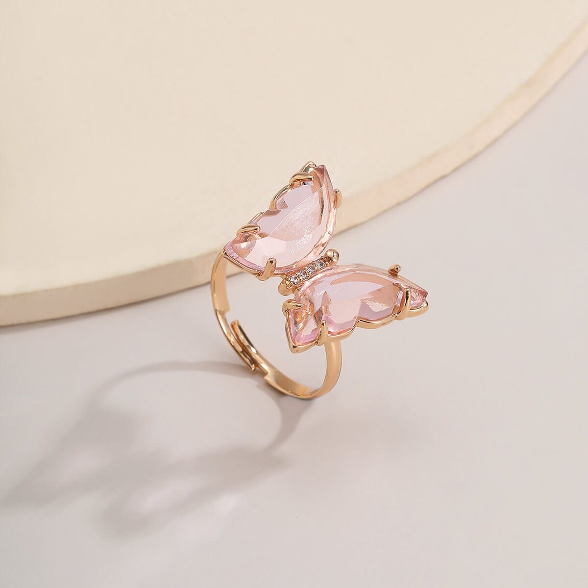 Chic Colorful Zirconia Butterfly Ring - ArtGalleryZen