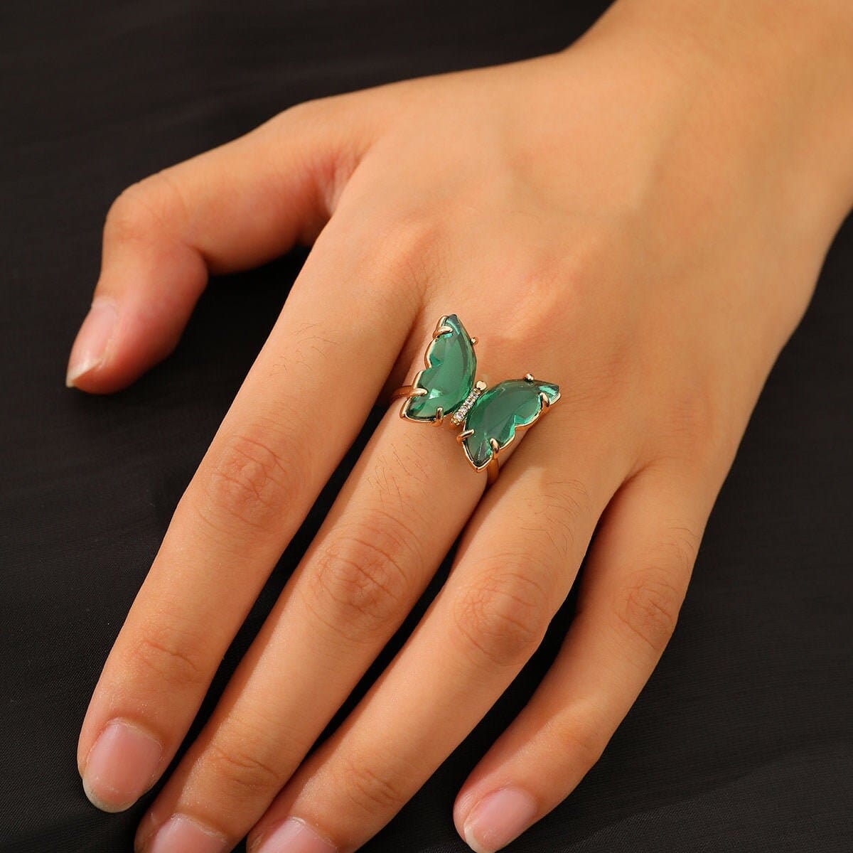 Chic Colorful Zirconia Butterfly Ring - ArtGalleryZen