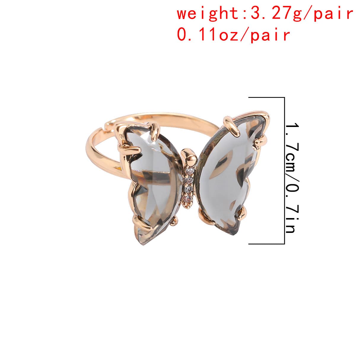 Chic Colorful Zirconia Butterfly Ring - ArtGalleryZen