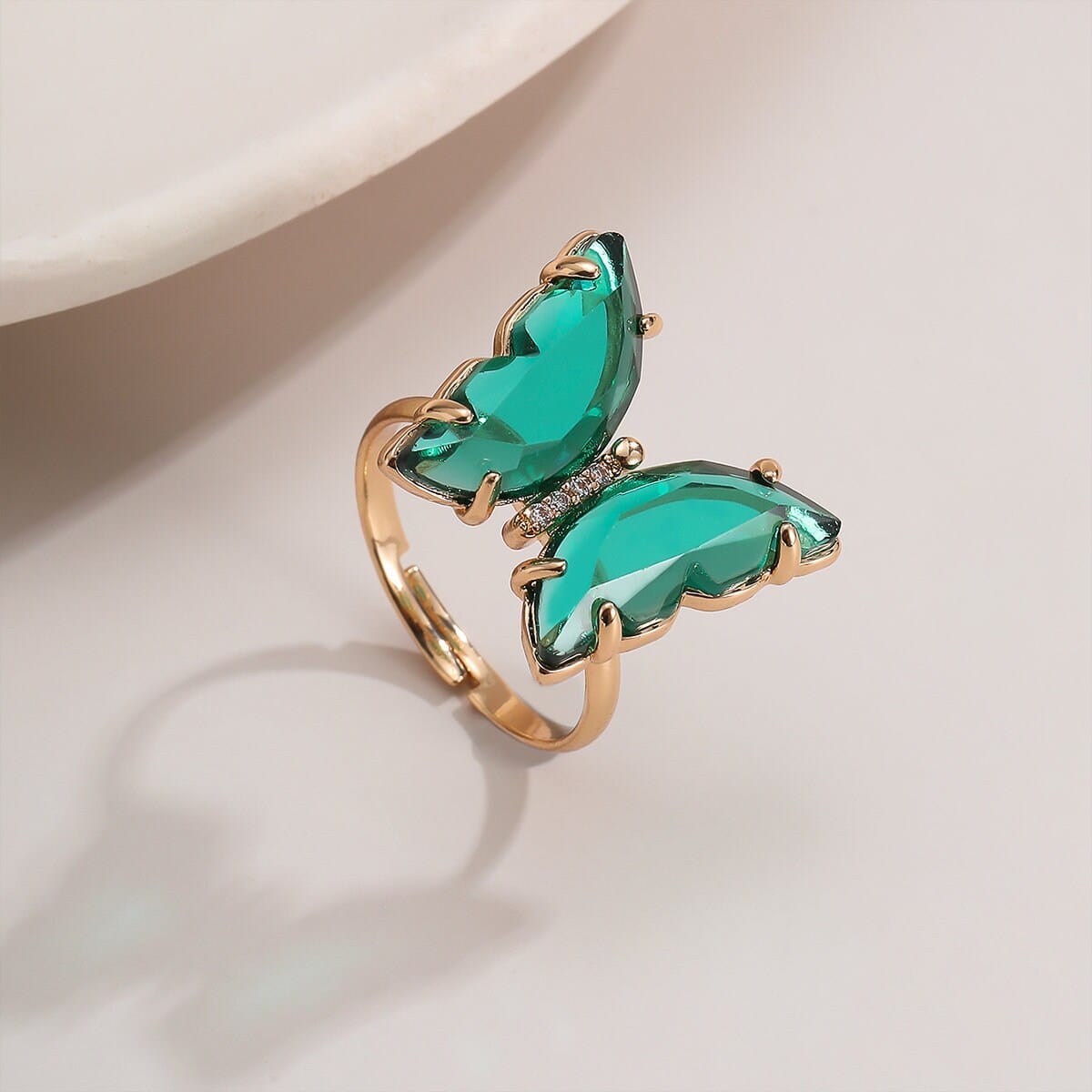 Chic Colorful Zirconia Butterfly Ring - ArtGalleryZen